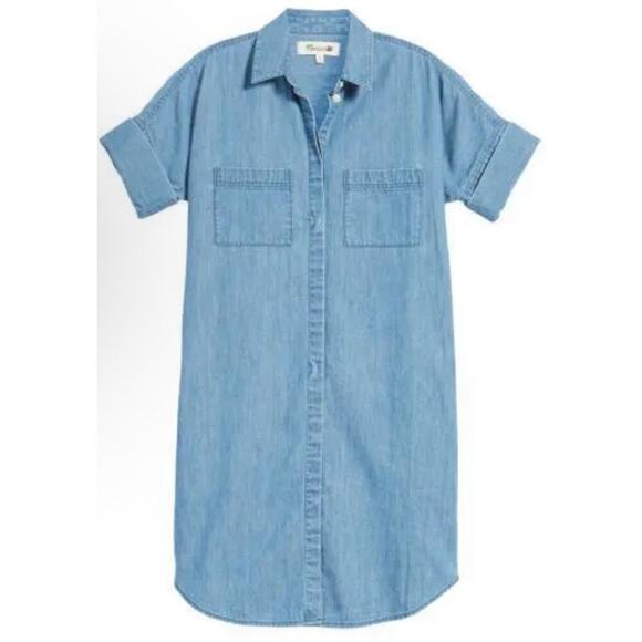 Madewell Denim Chambray Cotton Collared Shirtdress, Blue size M - Picture 1 of 5